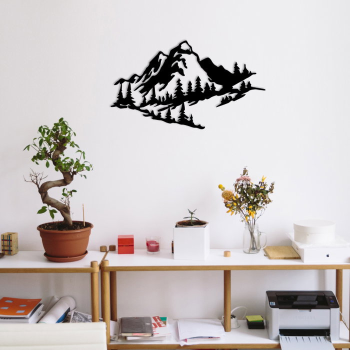 Wallity Mountain 2 Metal Wall Decor Negro
